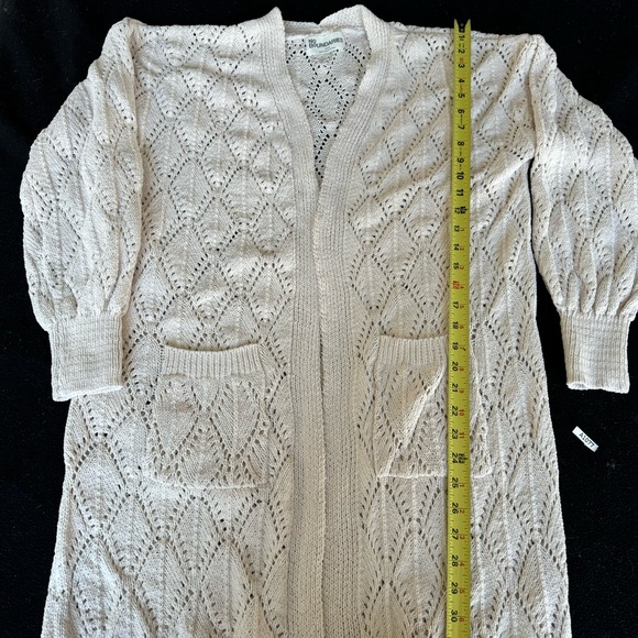 No Boundaries Cream Cable Knit Cardigan Sweater - Picture 4 of 6